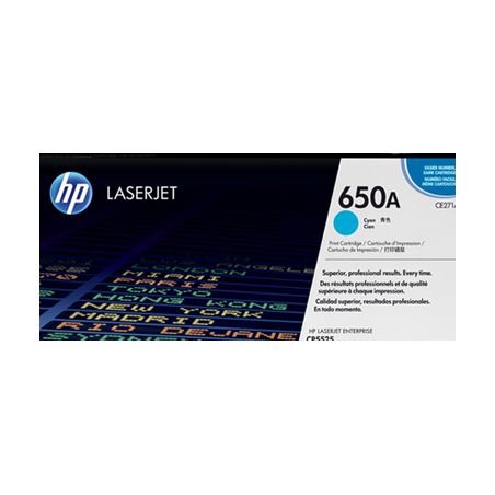 Toner original  -  HP 650A  -  cian  -  (CE271A)