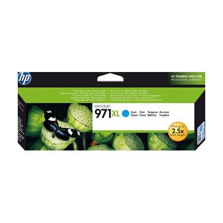 Cartucho de tinta original  -  HP 971XL  -  cian  -  (CN626AE)  -  gran capacidad