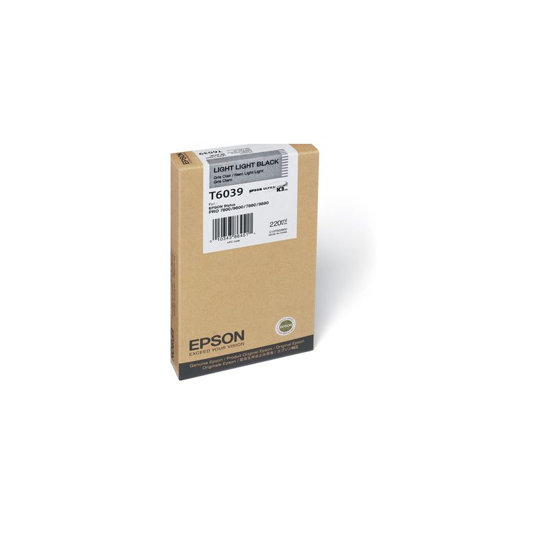 Cartucho de tinta original  -  EPSON T6039  -  gris claro  -  (C13T603900)