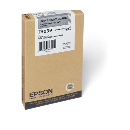 Cartucho de tinta original  -  EPSON T6039  -  gris claro  -  (C13T603900)