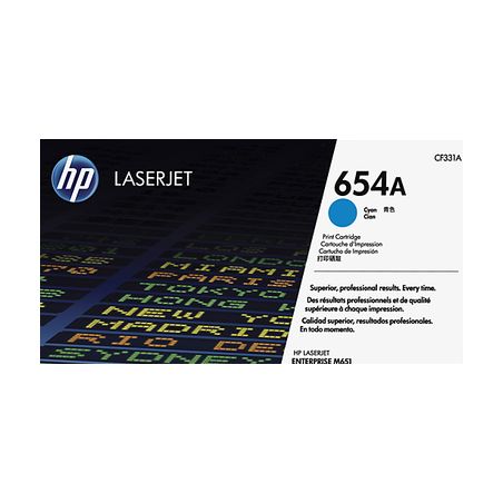Toner original  -  HP 654A  -  cian  -  (CF331A)