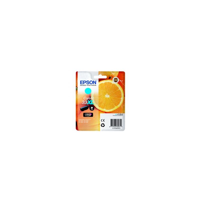 Cartucho de tinta original  -  EPSON 33XL  -  cian  -  (C13T33624012)  -  gran capacidad