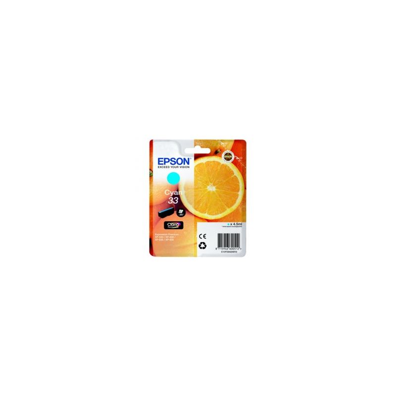 Cartucho de tinta original  -  EPSON 33  -  cian  -  (C13T33424012)
