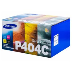 Pack de 4 toners originales  -  SAMSUNG P404C  -  1 negro + 1 cian + 1 magenta + 1 amarillo  -  (CLT-P404C)