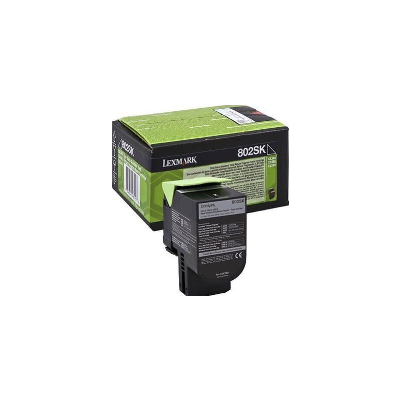 Toner original  -  LEXMARK 802SK  -  negro  -  (80C2SKE)