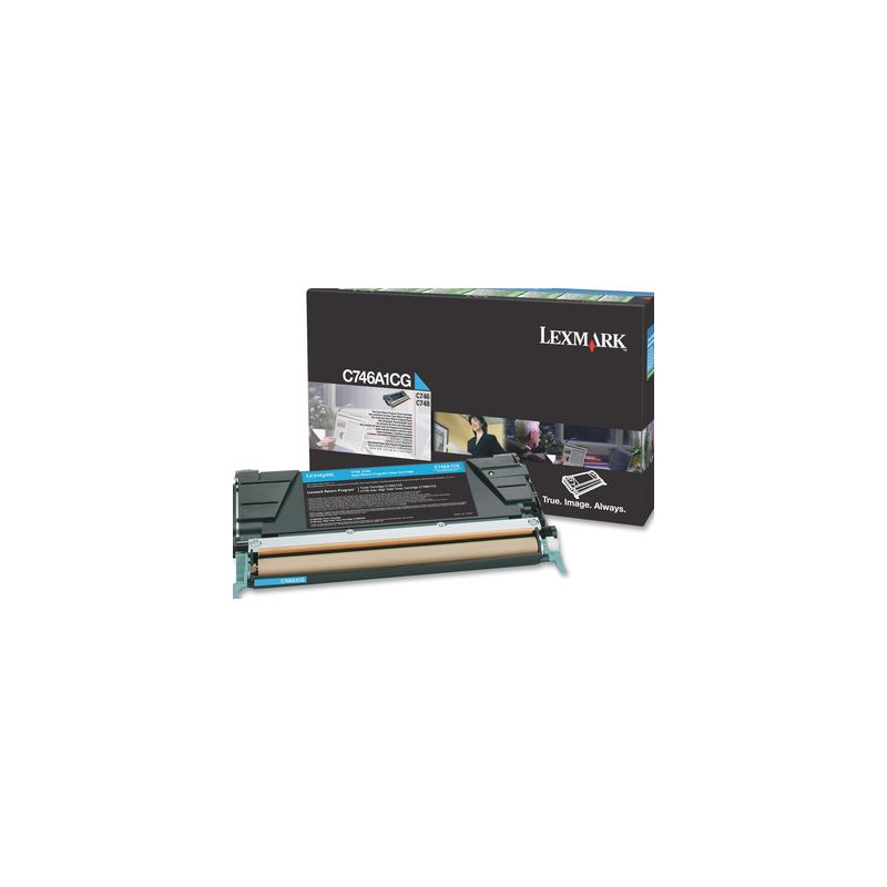 Toner original  -  LEXMARK C746A1CG  -  cian  -  (C746A1CG)
