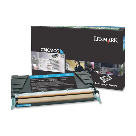 Toner original  -  LEXMARK C746A1CG  -  cian  -  (C746A1CG)
