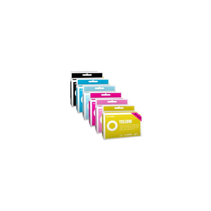 Pack de 6 cartuchos de tinta compatibles  -  EPSON 24XL  -  1 negro + 1 cian + 1 magenta + 1 amarillo + 1 cian claro + 1 magenta