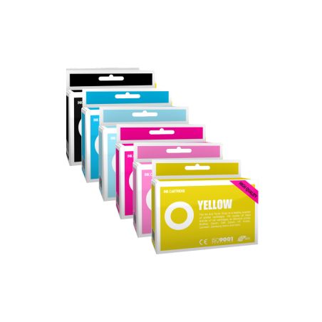 Pack de 6 cartuchos de tinta compatibles  -  EPSON 24XL  -  1 negro + 1 cian + 1 magenta + 1 amarillo + 1 cian claro + 1 magenta