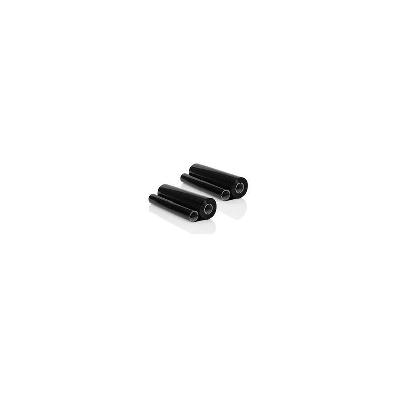 Pack de 2 Rollos de cinta térmica compatible -  BROTHER PC202 RF  -  negro