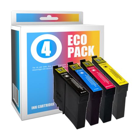 Pack 4 cartuchos de tinta compatibles  -  EPSON 16XL  -  1 negro + 1 cian + 1 magenta + 1 amarillo  -  (C13T16364010)  -  gran c