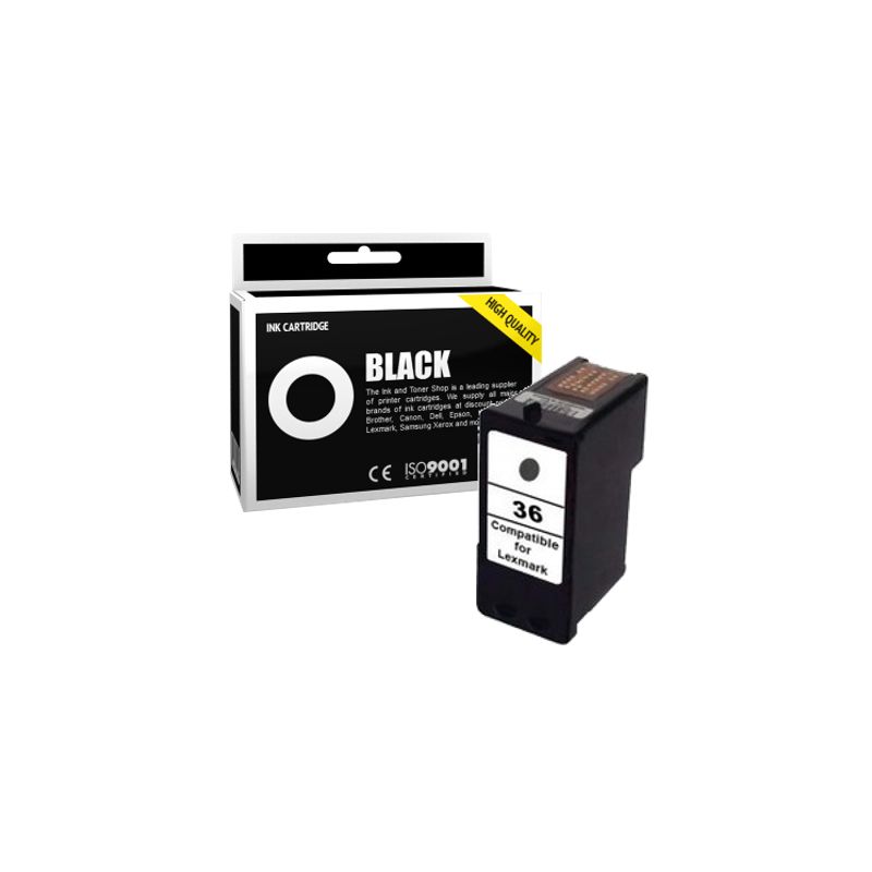 Cartucho de tinta compatible  -  LEXMARK 36XL  -  negro  -  grande capacité