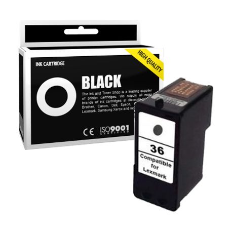 Cartucho de tinta compatible  -  LEXMARK 36XL  -  negro  -  grande capacité