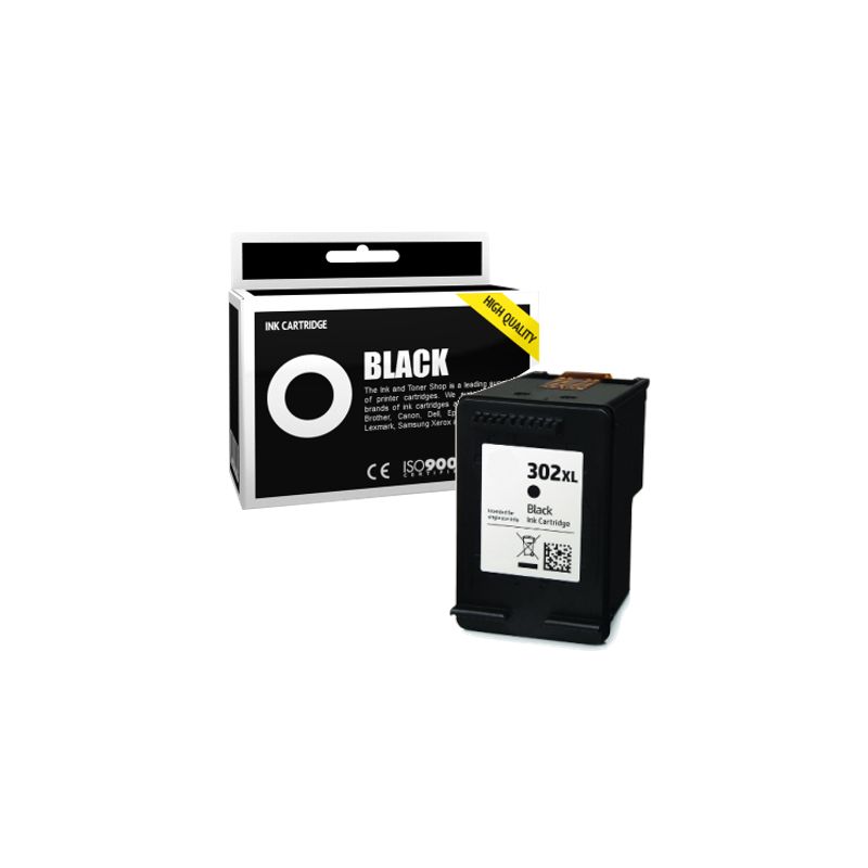 Cartucho de tinta compatible  -  HP 302XL  -  negro  -  (F6U68AE)  -  gran capacidad