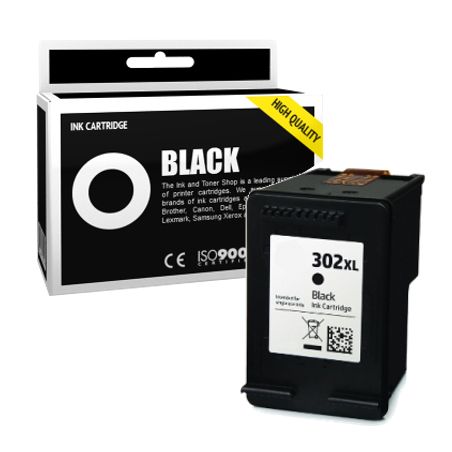 Cartucho de tinta compatible  -  HP 302XL  -  negro  -  (F6U68AE)  -  gran capacidad