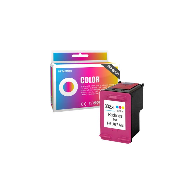 Cartucho de tinta compatible  -  HP 302XL  -  color  -  (F6U67AE)  -  gran capacidad
