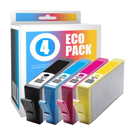 Pack de 4 cartuchos de tinta compatibles  -  HP 364XL  -  negro + cian + magenta + amarillo  -  (SM596EE)  -  gran capacidad