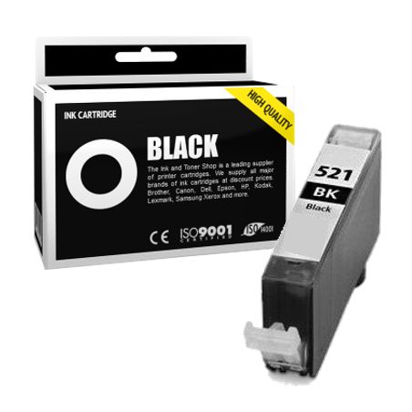 Cartucho de tinta compatible  -  CANON 521 BK / CLI521BK  -  negro Photo  -  (2933B001)