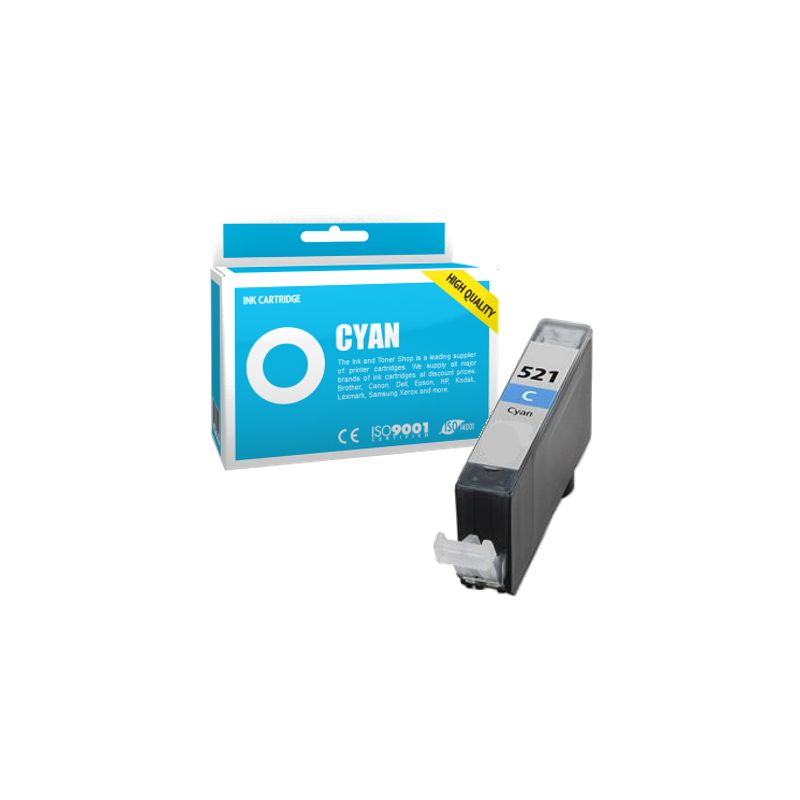 Cartucho de tinta compatible  -  CANON 521 C / CLI521C  -  cian  -  (2934B001)