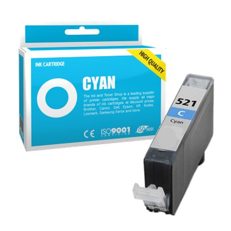 Cartucho de tinta compatible  -  CANON 521 C / CLI521C  -  cian  -  (2934B001)