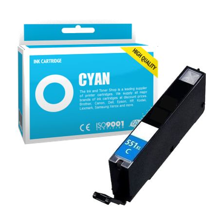 Cartucho de tinta compatible  -  CANON 551XL / CLI551CXL  -  cian  -  (6444B001)  -  gran capacidad