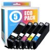 Pack de 5 cartuchos de tinta compatibles  -  CANON 550PGBKXL + 551BKXL + 551CXL + 551MXL + 551YXL  -  2 negro + 1 cian + 1 magen