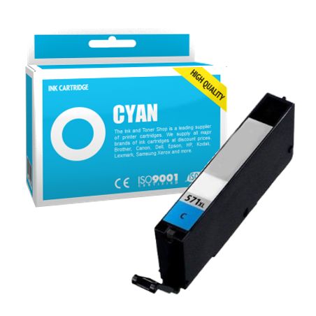 Cartucho de tinta compatible  -  CANON 571XL / CLI571 C  -  cian  -  (0332C001)  -  gran capacidad