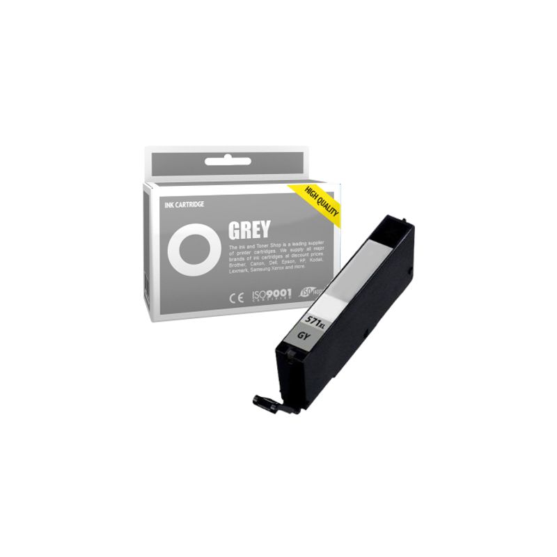 Cartucho de tinta compatible  -  CANON 571XL / CLI571 GY  -  gris  -  (0335C001)  -  gran capacidad