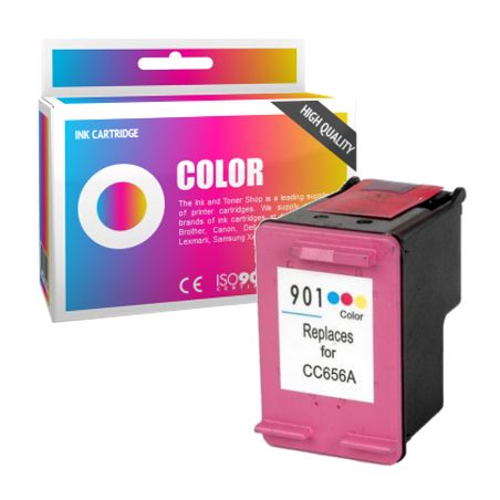 Cartucho de tinta compatible  -  HP 901  -  color  -  (CC656AE)