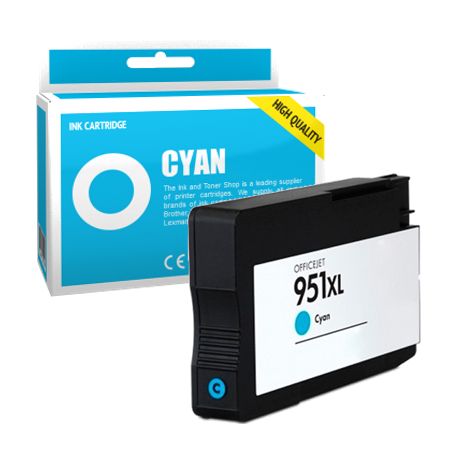 Cartucho de tinta compatible  -  HP 951XL  -  cian  -  (CN046AE)  -  gran capacidad