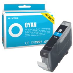 Cartucho de tinta compatible  -  CANON 8 C / CLI8C  -  cian  -  (0621B001)