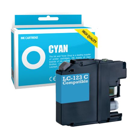 Cartucho de tinta compatible  -  BROTHER LC123C  -  cian  -  (LC123-C)