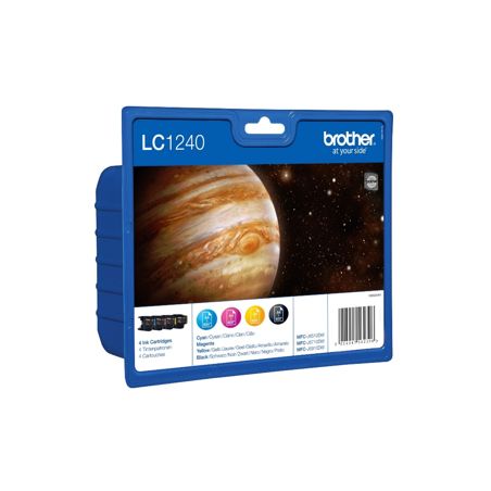 Pack de 4 cartuchos de tinta originales  -  BROTHER LC1240  -  1 negro + 1 cian + 1 magenta + 1 amarillo  -  (LC1240VALBP)