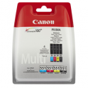 Pack de 4 cartuchos de tinta originales  -  CANON 551BK + 551C + 551M + 551Y  -  1 negro + 1 cian + 1 magenta + 1 amarillo  -  (