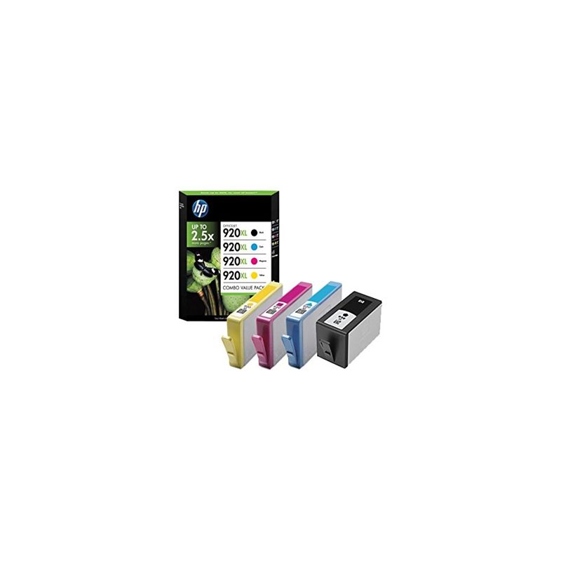 Pack de 4 cartuchos de tinta originales  -  HP 920XL  -  1 negro + 1 cian + 1 magenta + 1 amarillo  -  (C2N92AE)
