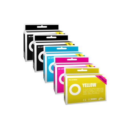 Pack de 5 cartuchos de tinta compatibles  -  EPSON 33XL  -  1 negro + 1 negro foto + 1 cian + 1 magenta + 1 amarillo  -  (C13T33