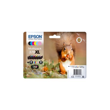 Pack 6 cartuchos de tinta originales  -  EPSON 378XL  -  1 negro + 1 cian + 1 magenta + 1 amarillo + 1 cian claro + 1 magenta cl