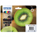 Pack de 5 cartuchos de tinta originales  -  EPSON 202XL  -  1 negro + 1 negro foto + 1 cian + 1 magenta + 1 amarillo  -  (C13T02