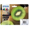 Pack de 5 cartuchos de tinta originales  -  EPSON 202  -  1 negro + 1 negro foto + 1 cian + 1 magenta + 1 amarillo  -  (C13T02E7