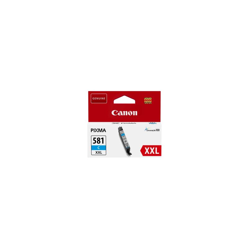 Cartucho de tinta original  -  CANON CLI 581 C XXL  -  cian  -  (1995C001)  -  gran capacidad