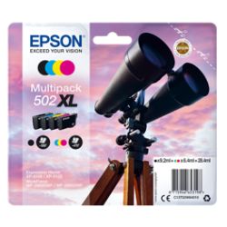 Pack de 4 cartuchos de tinta originales  -  EPSON 502XL  -  1 negro + 1 cian + 1 magenta + 1 amarillo  -  (C13T02W64010)  -  gra
