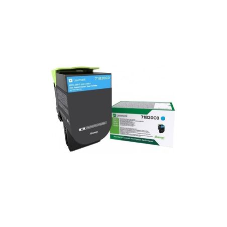 Toner original  -  LEXMARK 71B20C0  -  cian  -  (71B20C0)