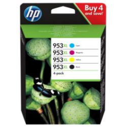 Pack de 4  Cartuchos de tinta originales  - HP 953XL  -  1 negro + 1 cian + 1 magenta + 1 amarillo  -  (3HZ52AE)  -  gran capaci