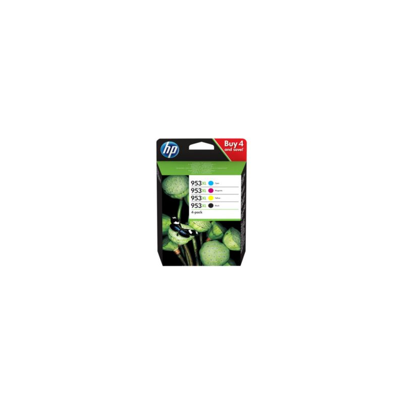 Pack de 4  Cartuchos de tinta originales  - HP 953XL  -  1 negro + 1 cian + 1 magenta + 1 amarillo  -  (3HZ52AE)  -  gran capaci