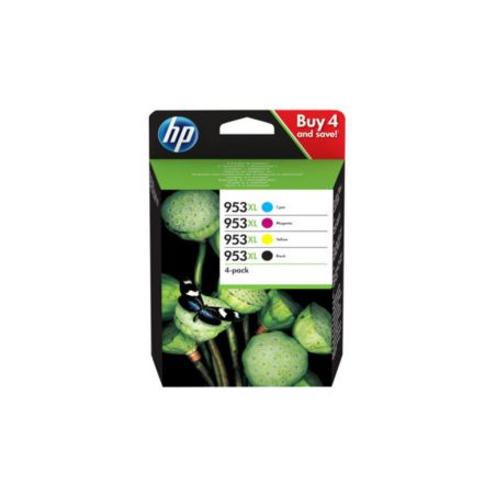 Pack de 4  Cartuchos de tinta originales  - HP 953XL  -  1 negro + 1 cian + 1 magenta + 1 amarillo  -  (3HZ52AE)  -  gran capaci