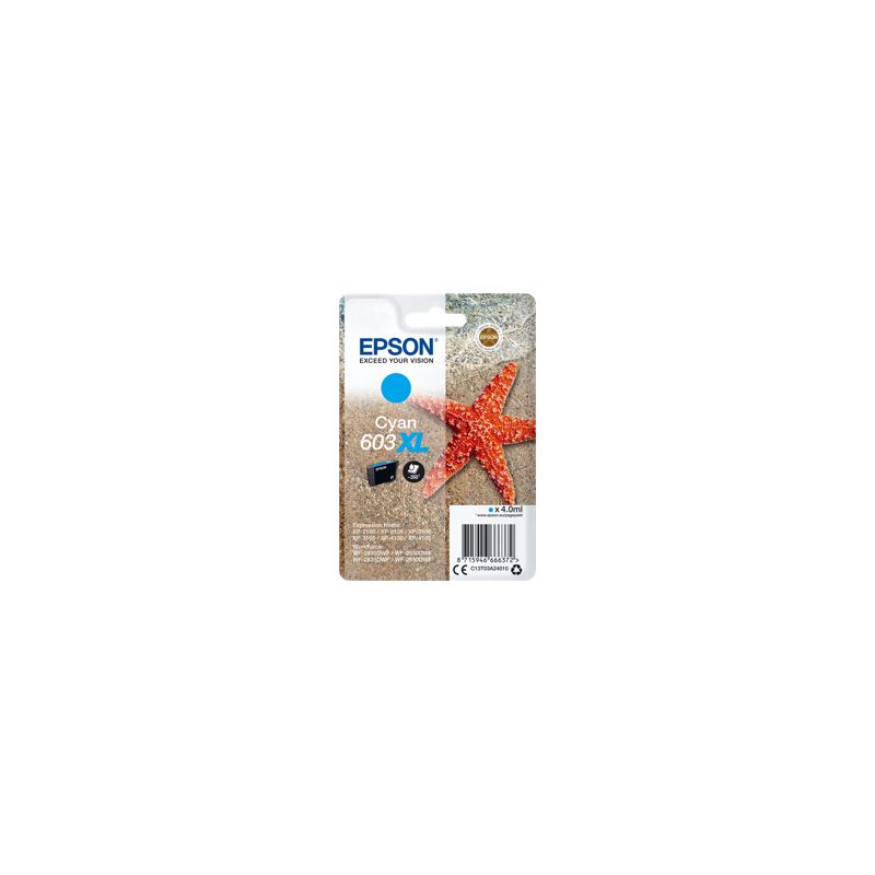Cartucho de tinta original  -  EPSON 603XL  -  cian  -  (C13T03A24010)  -  gran capacidad