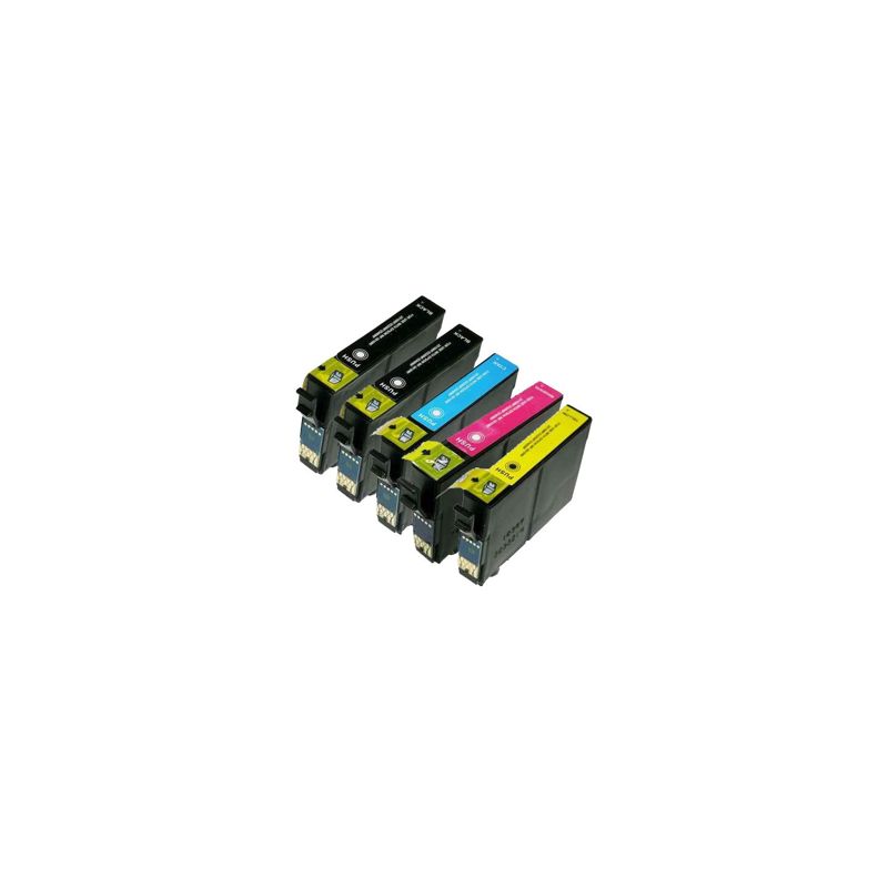 Pack de 5 cartuchos de tinta compatibles  -  EPSON 603XL  -  2 negro + 1 cian + 1 magenta + 1 amarillo  -  (C13T03A64010)  -  gr