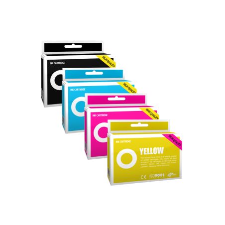 Pack de 4  Cartuchos de tinta compatibles  - HP 912XL  -  1 negro + 1 cian + 1 magenta + 1 amarillo  -  (3YP34AE)  -  gran capac