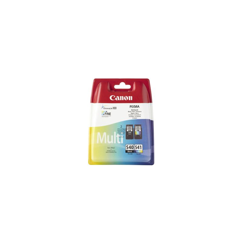 Pack de 2 cartuchos de tinta originales  -  CANON 540XLBK + 541XLCL -  1 negro + 1 color  -  (5222B013)  -  gran capacidad