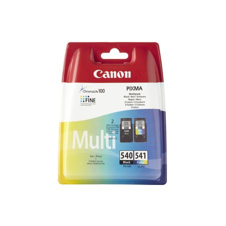 Pack de 2 cartuchos de tinta originales  -  CANON 540XLBK + 541XLCL -  1 negro + 1 color  -  (5222B013)  -  gran capacidad